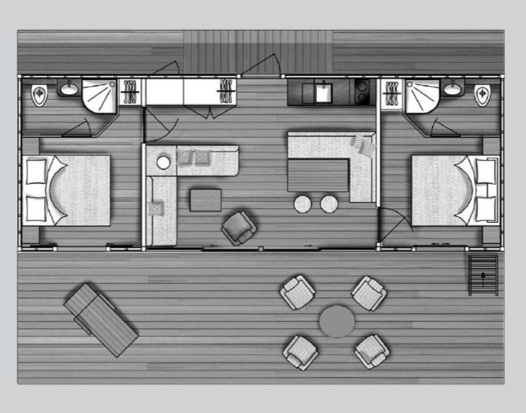 plan maison flottante