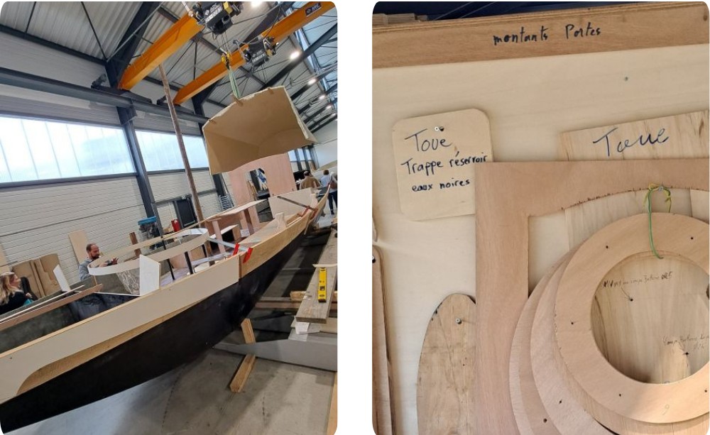 construction d'une toue caban&eacute;e